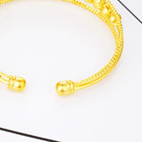 Bohemia Lines Beads 18KT Open Bangles Bracelets BE46