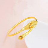 Calla Lily 18KT Open Bangles Bracelets for Wedding Party Gift