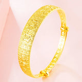 Chinese Fortune Word 24KT Bangles Bracelets BE97