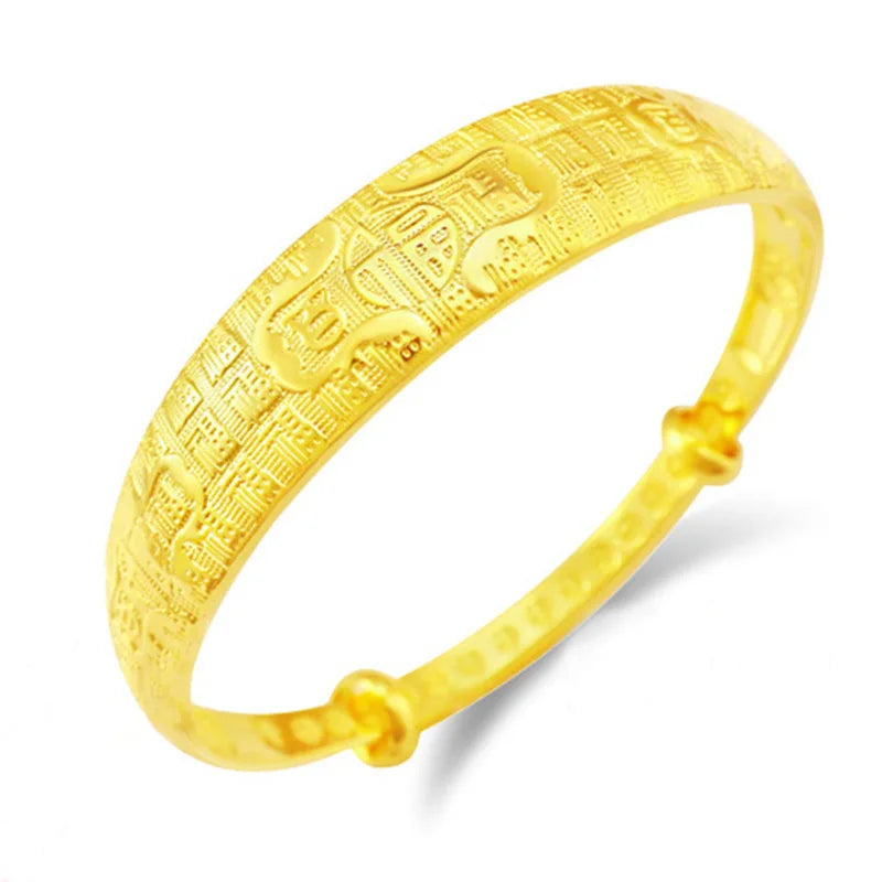 Chinese Fortune Word 24KT Bangles Bracelets BE97