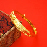 18KT Gold Dragon Phoenix Fishes Bangles