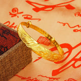 18KT Gold Dragon Phoenix Fishes Bangles