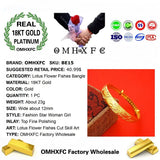 18KT Gold Dragon Phoenix Fishes Bangles