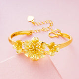 European Woman Girl Party Flower 18KT Bangles Bracelet BE85