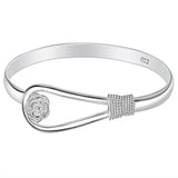 925 Sterling Silver Flower Sakura Bangles for Women
