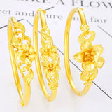 European Woman Party Wedding Flowers 24KT Bangles Bracelets BE78