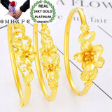 European Woman Party Wedding Flowers 24KT Bangles Bracelets BE78