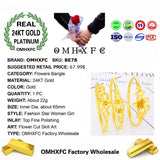 European Woman Party Wedding Flowers 24KT Bangles Bracelets BE78