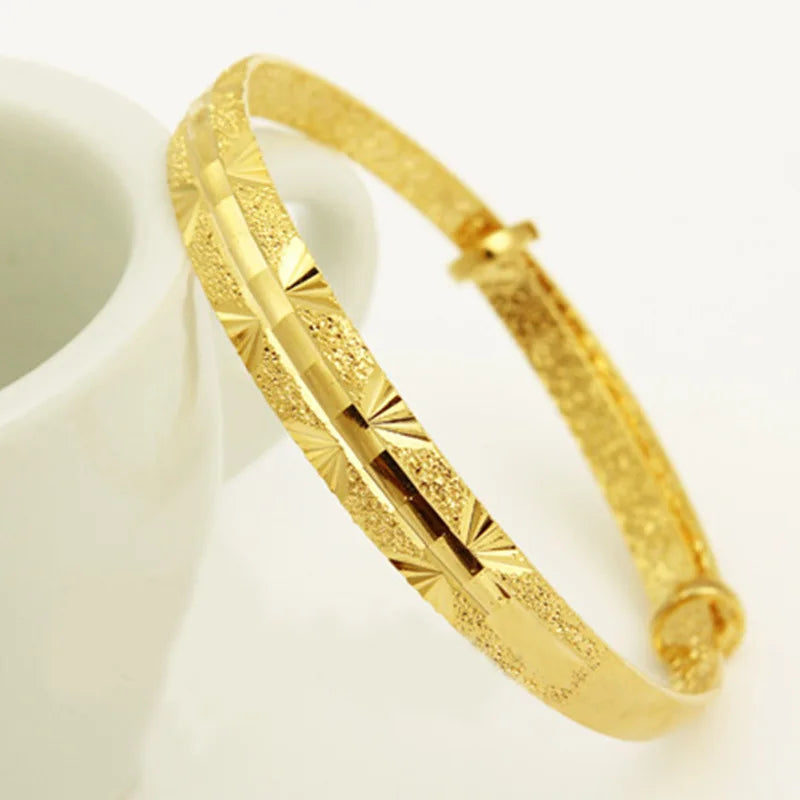 European Woman Girl Party Wedding Gift Full Stars 24KT Bangles Bracelets BE12