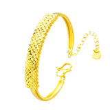 European Woman Wedding Gift Geometric Lines 24KT Bangles Bracelets