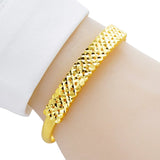 European Woman Wedding Gift Geometric Lines 24KT Bangles Bracelets
