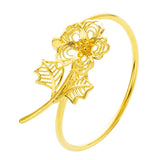 European Woman Hollow Flower 18KT Bangles Bracelets