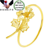 European Woman Hollow Flower 18KT Bangles Bracelets