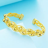 24KT Open Bangles Bracelets with Lucky Beads