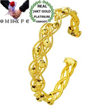 24KT Open Bangles Bracelets with Lucky Beads