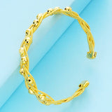 24KT Open Bangles Bracelets with Lucky Beads