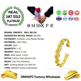 24KT Open Bangles Bracelets with Lucky Beads