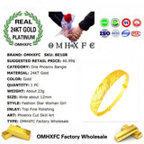 European Woman Girl Party Wedding Gift Phoenix 24KT Bangles Bracelets