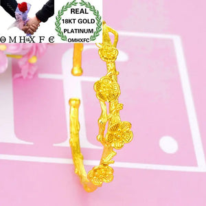 European Plum Blossom 18KT Open Bangles Bracelets BE84