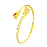 European Rose Leaf Morning Glory 24KT Open Bangles Bracelets