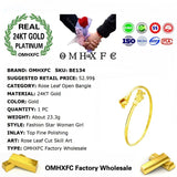 European Rose Leaf Morning Glory 24KT Open Bangles Bracelets