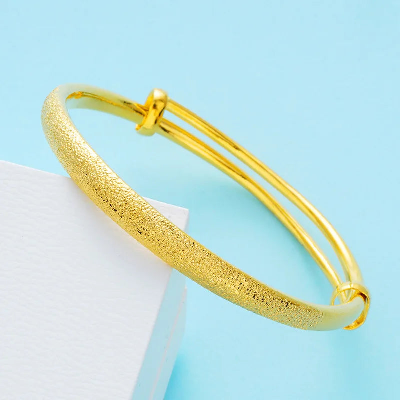 European Woman Girl Party Wedding Gift Sand 18KT Bangles Bracelets