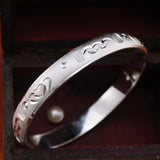 925 Silver Bangle Bracelet with Stars Heart Geometric