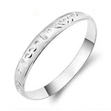925 Silver Bangle Bracelet with Stars Heart Geometric