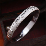 925 Silver Bangle Bracelet with Stars Heart Geometric