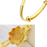 18KT Sun Flower Bangles Bracelets for Wedding Gift