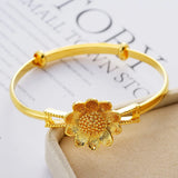 18KT Sun Flower Bangles Bracelets for Wedding Gift