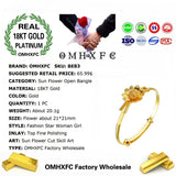 18KT Sun Flower Bangles Bracelets for Wedding Gift