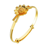18KT Sun Flower Bangles Bracelets for Wedding Gift