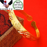 Vintage Flowers 24KT Open Bangles Bracelet