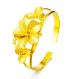 Vintage Flower 24KT Open Bangles Bracelets BE132