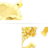 Vintage Flower 24KT Open Bangles Bracelets BE131