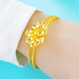 Vintage Flower 24KT Open Bangles Bracelets - BE130