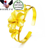 Vintage Flower 24KT Open Bangles Bracelets BE132