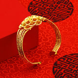 Vintage Flower 24KT Open Bangles Bracelets BE131