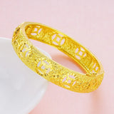 European Woman Vintage Hollow Coin 18KT Bangles BE43