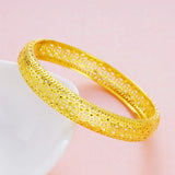 European Woman Vintage Hollow Coin 18KT Bangles BE43