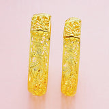 OMHXFC Vintage Hollow Dragon Phoenix 18KT Bangles Bracelets BE44