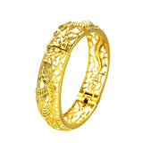 OMHXFC Vintage Hollow Dragon Phoenix 18KT Bangles Bracelets BE44