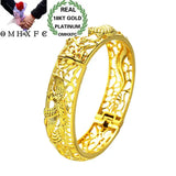 OMHXFC Vintage Hollow Dragon Phoenix 18KT Bangles Bracelets BE44