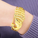 Vintage Hollow Peacock 18KT Bangles Bracelets BE66