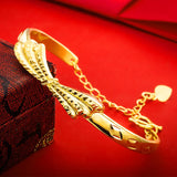 Vintage Peacock Dragonfly 18KT Bangles Bracelets BE67