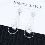 Water Drop Zircon 925 Silver Stud Earrings ER95