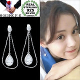 Water Drop Zircon 925 Sterling Silver Stud Earrings ER96