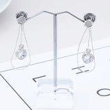 Water Drop Zircon 925 Silver Stud Earrings ER95