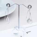 Water Drop Zircon 925 Sterling Silver Stud Earrings ER96